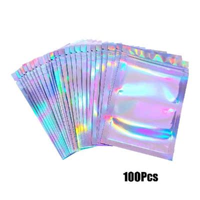 100 pieces Storage Bags flat zipper bath salt cosmetic bag o