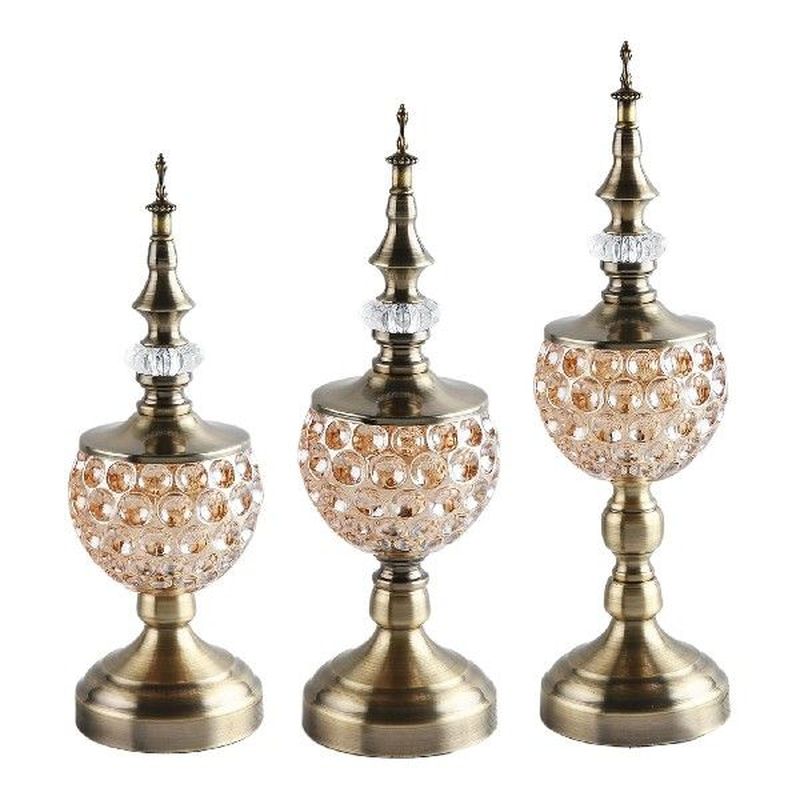 Candy Storage Jar Glass Metal Decorative Container for