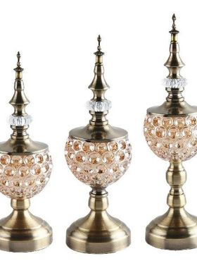 Candy Storage Jar Glass Metal Decorative Container for