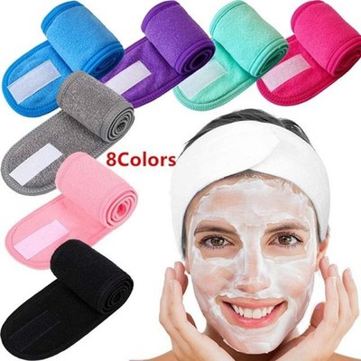 Face Headbands Makeup Velcro 8 Kinds Pure Color Shower Yoga