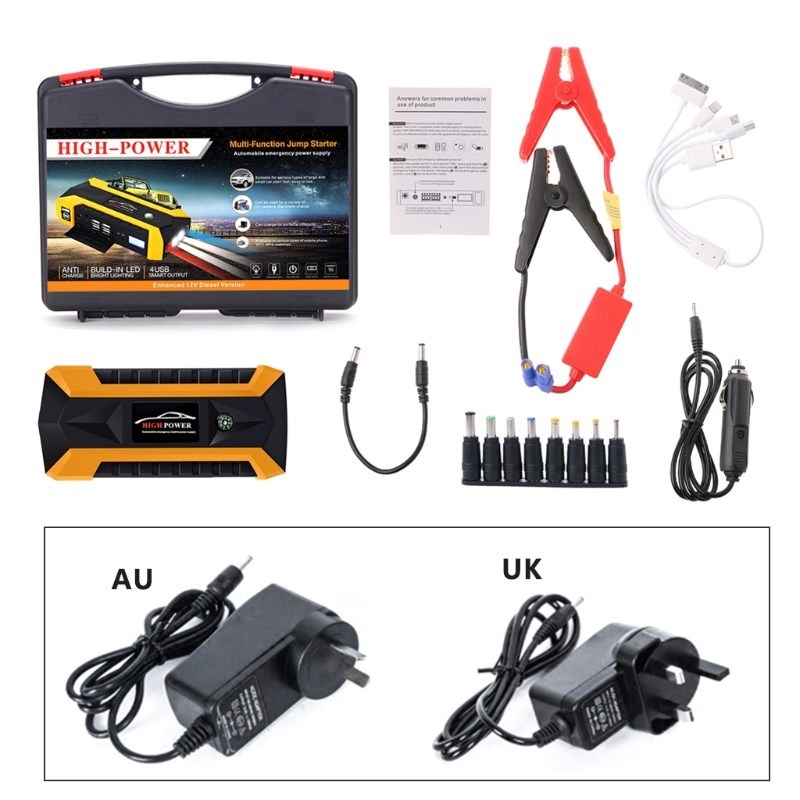 /A 89800mAh 4 SB Portable Car Jump Starter Pack Booster Char