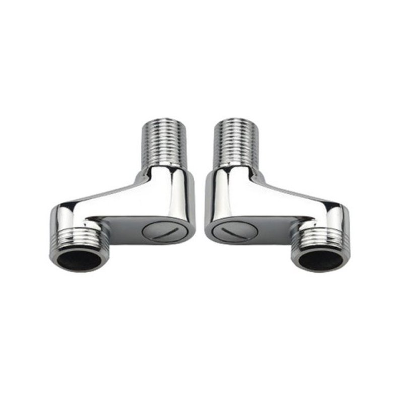 2x Wall Mount Faucet Adjustable Copper Angled Curved Foot Ec
