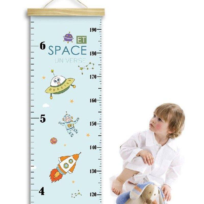 Nordic Canvas Handing Height Chart Feet Spaceman Wall Ruler