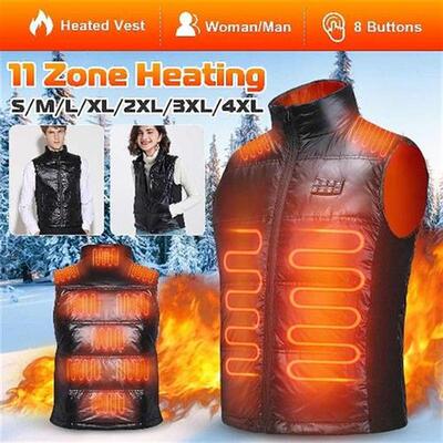 11 Heated Zones Electric Heated Vest Jacket Men Womens