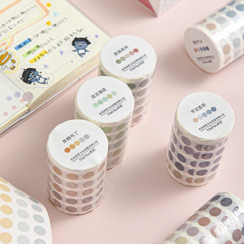 Colorful Morandi Dots Washi Tape 3 M Notes Card Sealing Stic