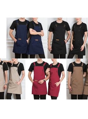 2022 New Work Apron with Pockets for Men Women Chef Waiters