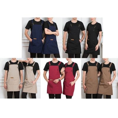 2022 New Work Apron with Pockets for Men Women Chef Waiters