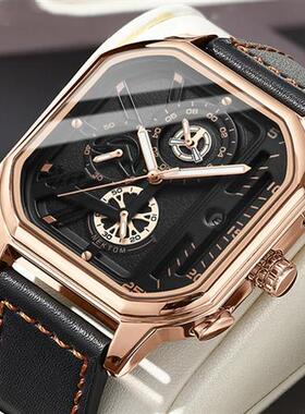 Square Chronograph 2023 Casual Fashion Sports Wrist Watch Fo