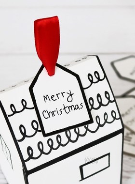 20Sets Paper Gift Box White House Shape Gift Package Cooky C