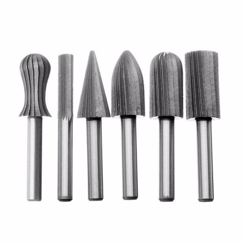 6pcs/lot 1/4 Hss Rotary Drill Bit Files Burr Drill Bits Ras