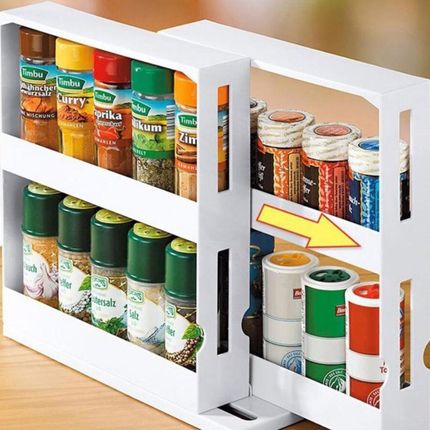 Push-pull Double Layer Seasoning Storage Spice Rack Large Ca