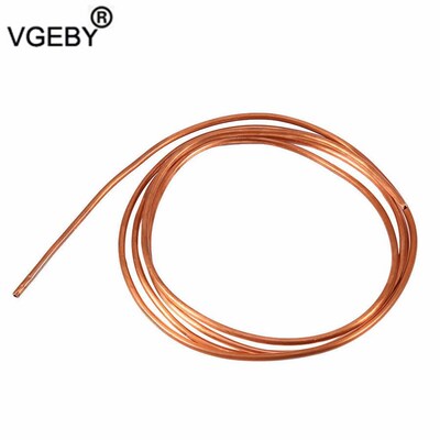 2M Soft Round Copper Tube Pipe OD 4mm x ID 3mm for Refrigera