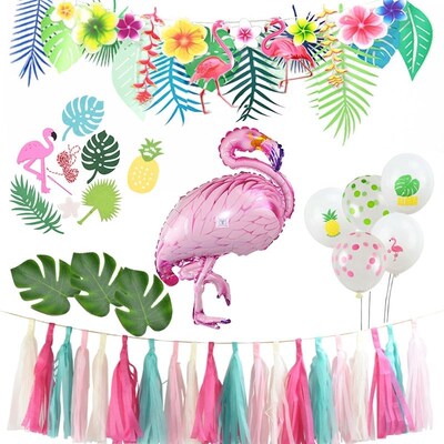 Summer Tropical Luau Party Aloha Banner Bunting Garlands
