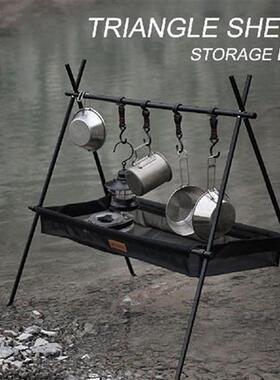 Camping Hanging Rack Tripod Pot Pan Hanger Stand with Hook
