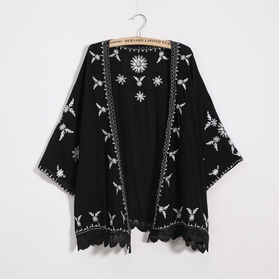 Women Embroidery Kimono Cardigan 2021 Boho Fashion Summer Sh