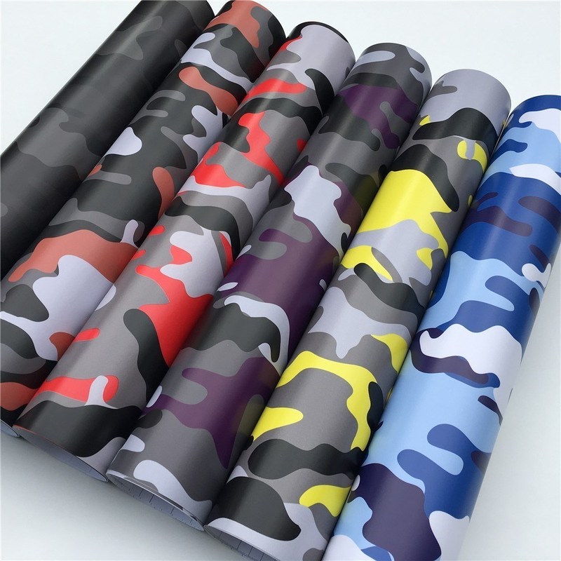 HD Tiger Black Camo Vinyl Wrap Film Sticker Red Arctic Snow