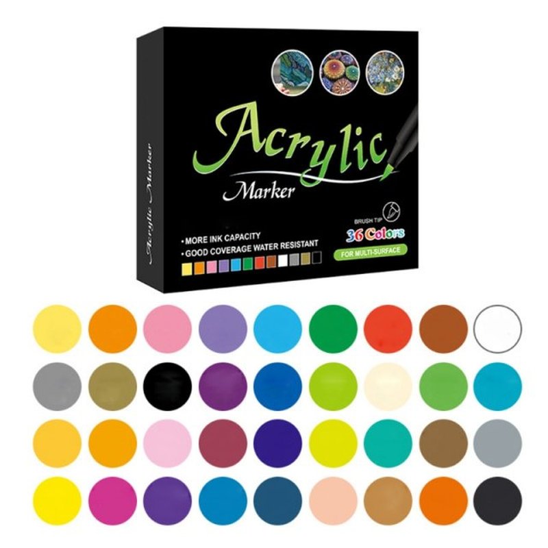 Acrylic Paint Pens Set 36 Colors Paint Markers Pens for Rock