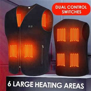 Men Women USB Electric Heated Vest 4/6 Areas Smart Heating