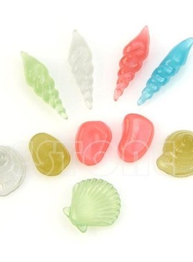 10PCS Glow in the Dark Luminous Stone Conch Sea Shells Aquar