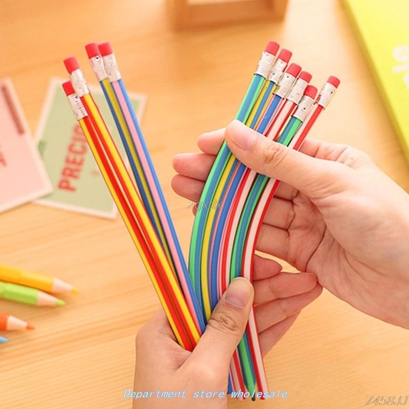3pcs Colorful Magic Bendy Flexible Soft Pencil With Eraser G