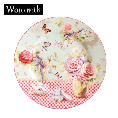 Pastoral Bone China Dishes And Plates Porcelain Cake Dish Pa