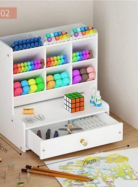 White Desk Organizer, DIY Pen Holder Box, Desktop Stationary