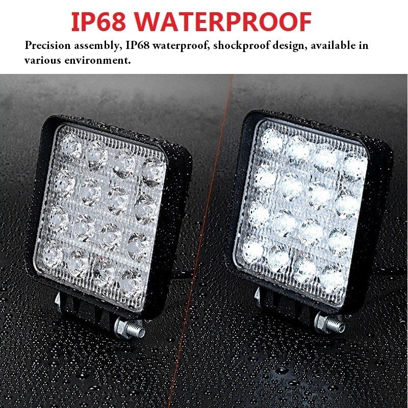 2pcs 48W Work Light 30 Degree LED Car Spot light Beam Square