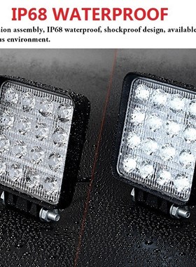 2pcs 48W Work Light 30 Degree LED Car Spot light Beam Square