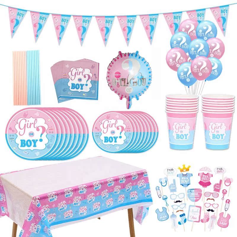 Gender Reveal Party Decoration Boy or Girl Banner