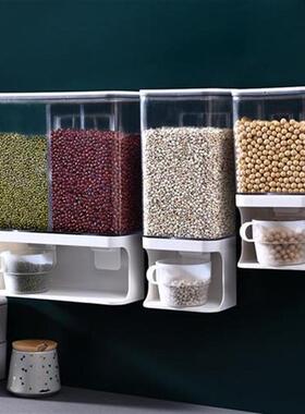 1/1.5/3L Cereal Dispenser Plastic Clear Wall Mounted Divided