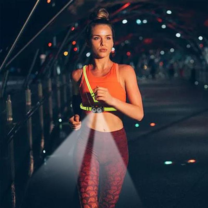Bicycle Light USB Charge Night Running Flashlight LED Chest