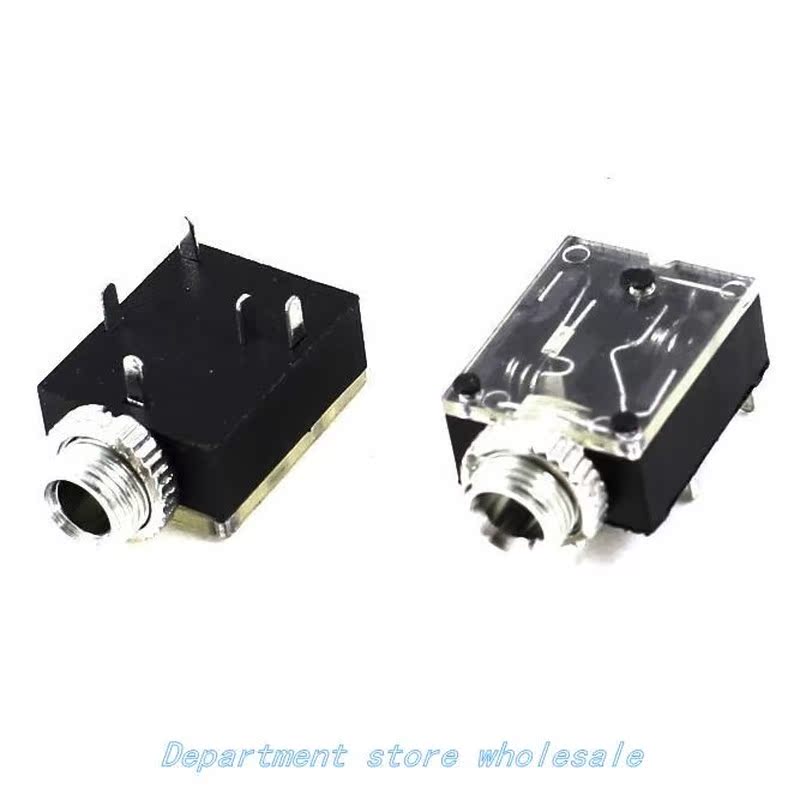 5 Pcs 5 Pin 3.5mm Audio Mono Jack Socket PCB Panel Mount for