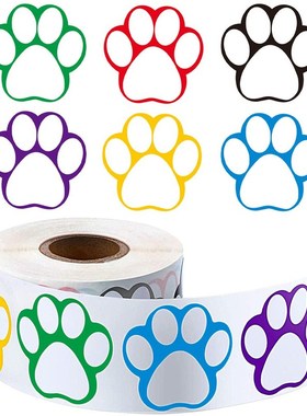 1inch Colorful Paw Print Stickers 50-500pcs Dog cat bear Paw