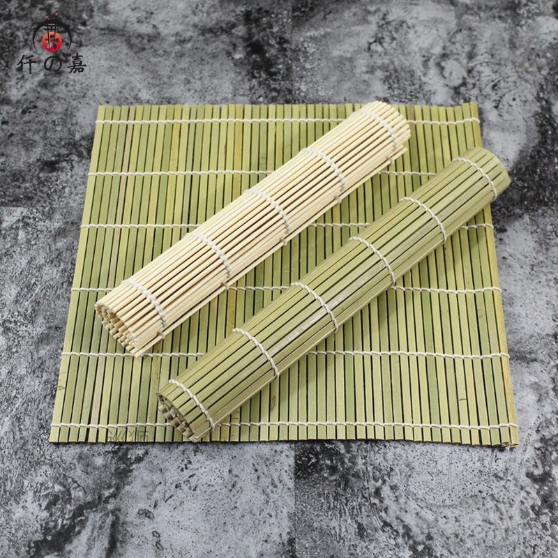 Japanese sushi curtain bamboo curtain white skin green leath