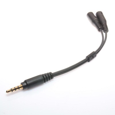 3.5mm Stereo Audio Cable Male To 2 Female Headset Mic TRRS