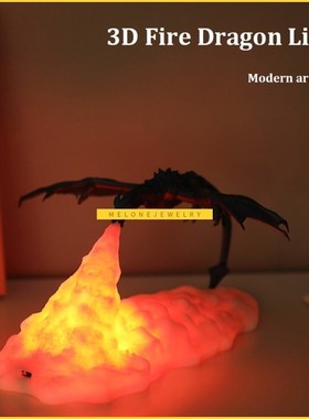 3D Printed LED Night Light toon Dragon Desk Lamp Home Decora