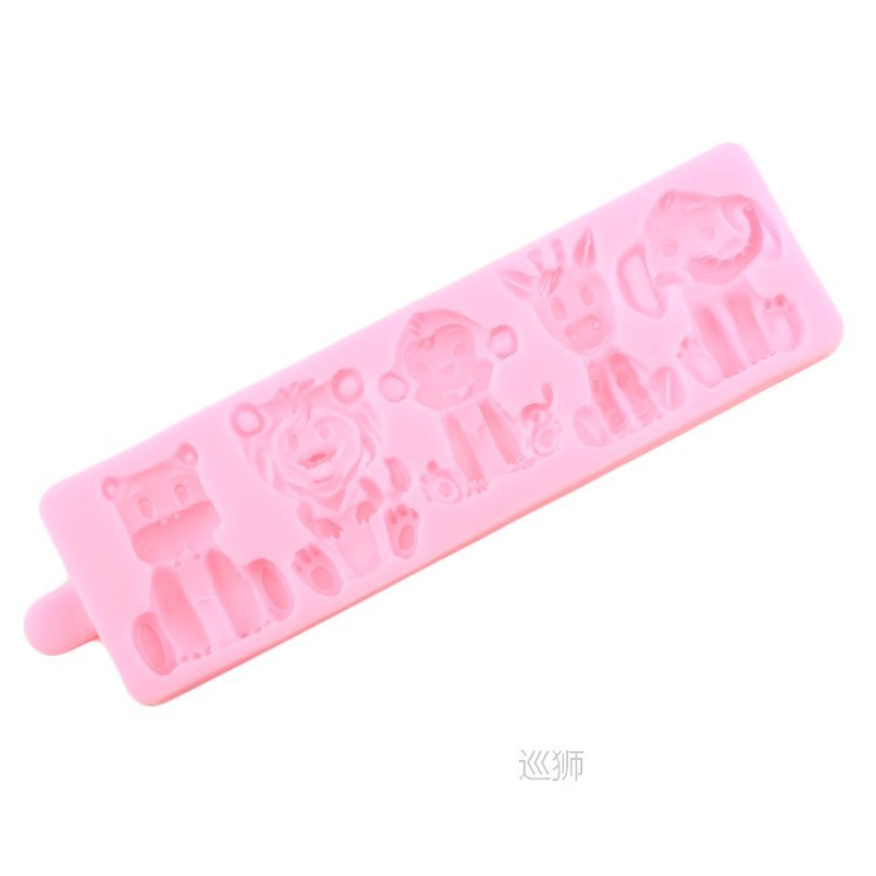Animals Silicone Mold Elephant Lion Bear Giraffe Monkey Cupc