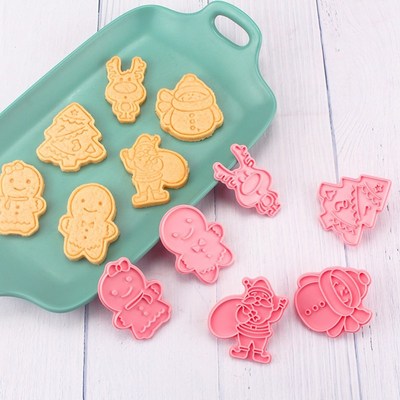 DIY 3D Christmas Cookie Cutters Cartoon Biscoito Mould Cooki