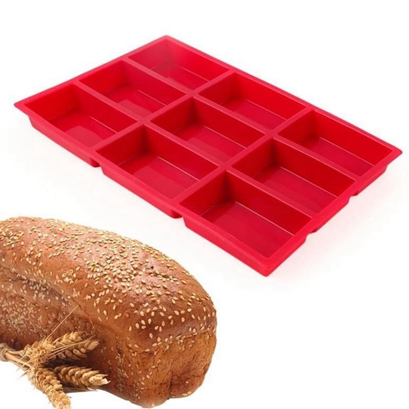 9 Cavity Brownie Muffin Silicone Bread Loaf Pan Baking Pan C