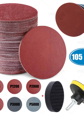 105PCS Sandpaper Discs Pad Car Lights Kit Polishing Restorat