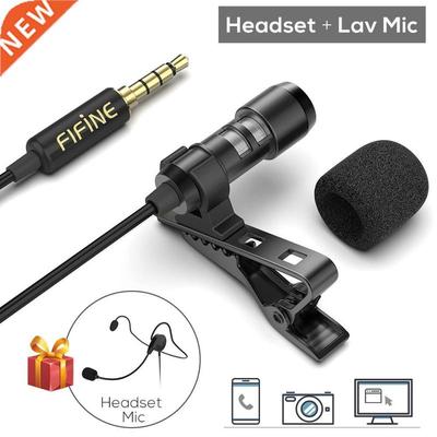 FIFINE Lavalier Lapel Microphone for Cell Phone DSLR Camera,