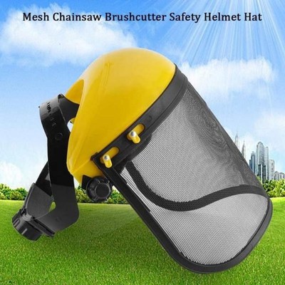 Safety Helmet Hat with Full Face Mesh Visor for Logging Brus