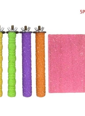 5Pcs Bird Perch Wooden Stand Parrot Toys Claw Grinding Bar F
