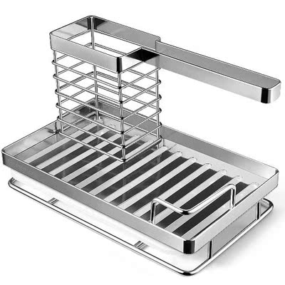 HOMEMAXS Kitchen Sink Organizer Stainless Steel Dish