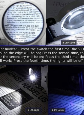 nifying Glass with Light and Stand, Hands Free Handheld 6X 2