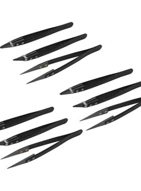Black Ceramic Tweezers Set - Antistatic,Anticorrosion,Antima
