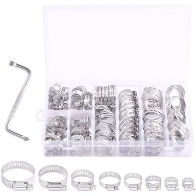 120Pcs Stainless Steel Worm Gear Hose Clamps Duct Clamp Adju