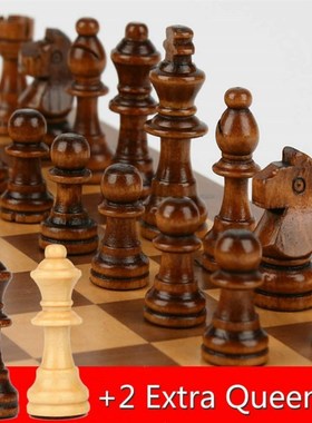 Magnetic Wooden Folding Chess Set with Felted  Board Interio