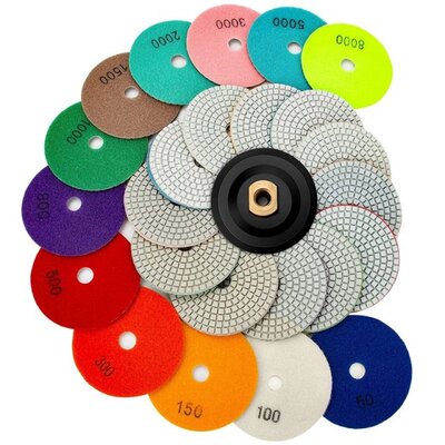 13 Packs 4 Inch Diamond Polishing Pads with 5/8 Inch-11 Back