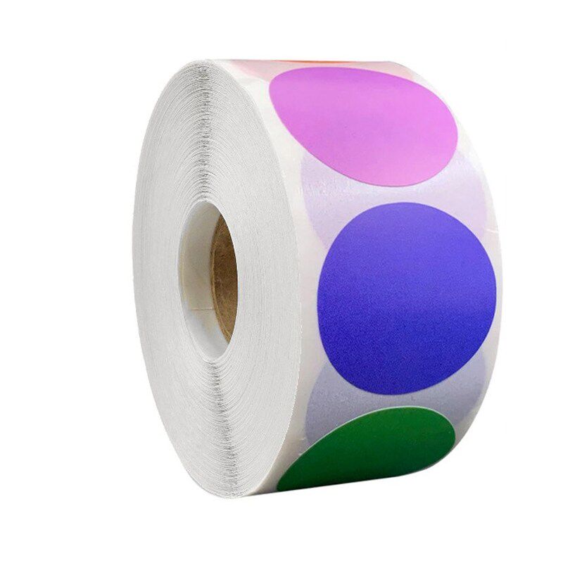 50-500pcs 1 Inch Round Chroma Labels Stickers Color Code Dot